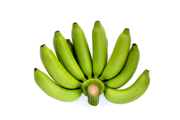 istock Banana on white background. Fresh green banana 1978766156