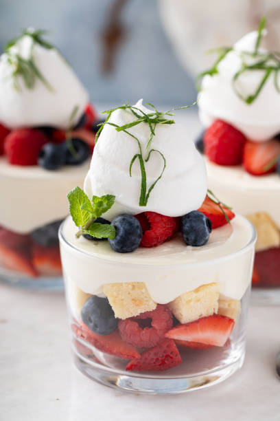 istock Pound cake and berries layered dessert in a cup, dessert in a glass 1978781173