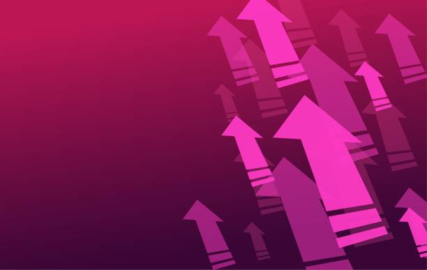 istock Arrows rising up. Flat, pink, design for trading, rising prices, many arrows going up. Vector illustration 1978836797