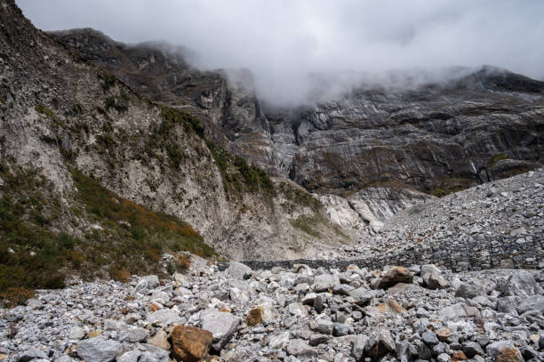 istock Landslide area covering an old Langtang village. 1978899628