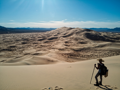 explorer traveling through the desert