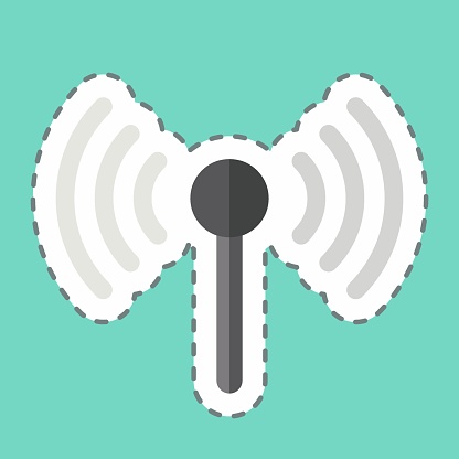Sticker line cut Signal Stream. related to Podcast symbol. simple design editable. simple illustration