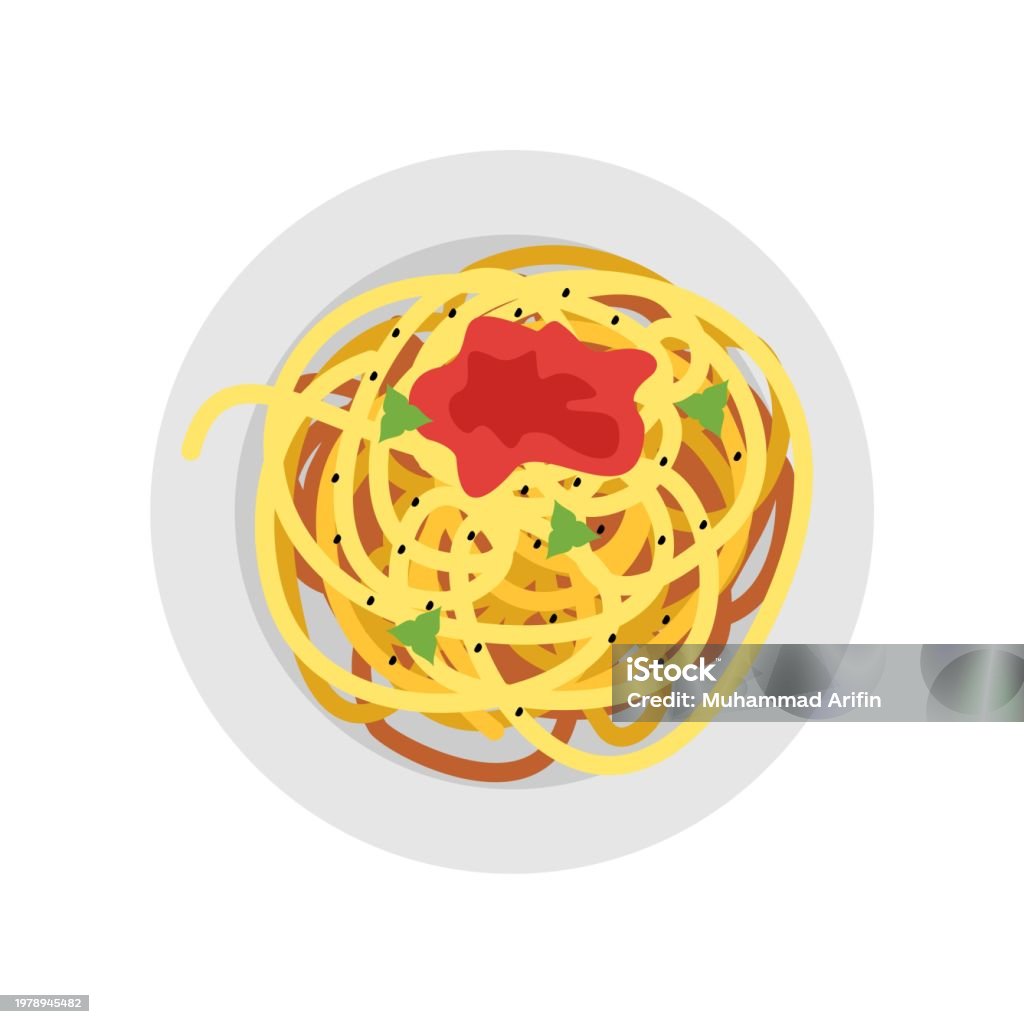 Spaghetti Pull Vector Flat Illustration Of Spaghetti Vector Stock Illustration - Download ...