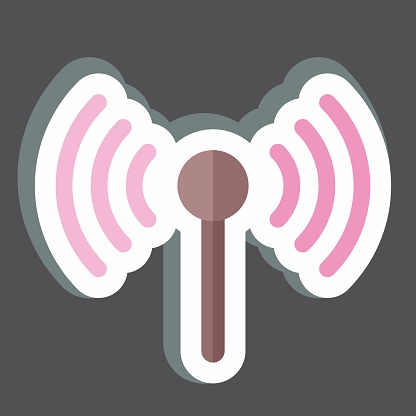 Sticker Signal Stream. related to Podcast symbol. simple design editable. simple illustration