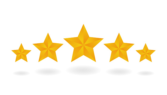 Five star rating for product review and feedback