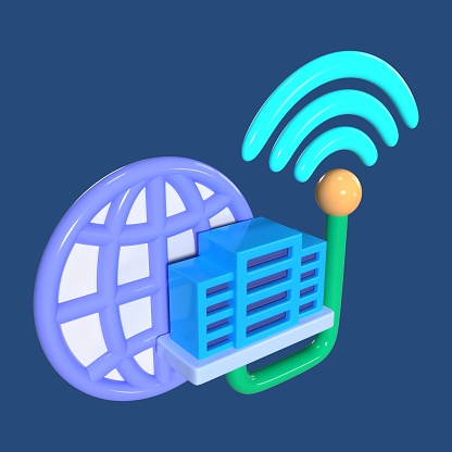 This is a ISP 3D Render Illustration Icon. High-resolution JPG file isolated on a blue background.