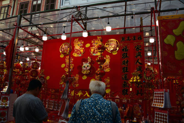 Singapore, Chinatown, 26 Jan 2024. Preparation to the Chinese New Year in Chinatown. Chinatown is a subzone and ethnic enclave located within the Outram district in the Central Area of Singapore.