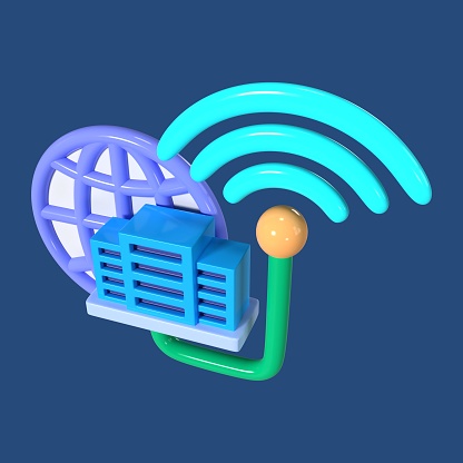 This is a ISP 3D Render Illustration Icon. High-resolution JPG file isolated on a blue background.