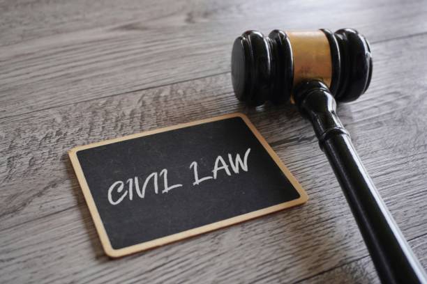 istock Judge gavel and text CIVIL LAW 1979182145