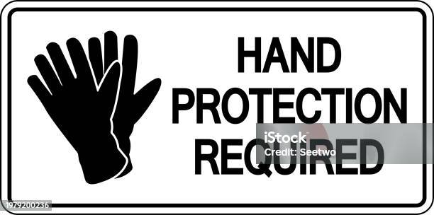 Hand Protection Logog Caution Hand Protection Required Sign Stock Illustration - Download ...