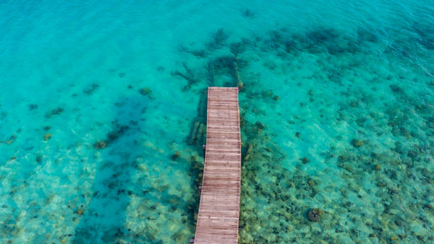 istock A wooden bridge spanning the beautiful sea, 1979205011