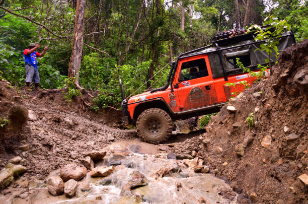 Banda Aceh - Indonesia. May 12, 2017IOX Seulawah Expedition.Nature exploration tourism event organized by IOX (Indonesia Offroad Xpedition) Aceh Chapter. This event is held every year by collaborating with participants in 4x4 off-road cars of various types and brands as well as Eduro motorbikes, traveling for at least 3 - 5 days on various terrain routes in the wilderness and mountains of Aceh.