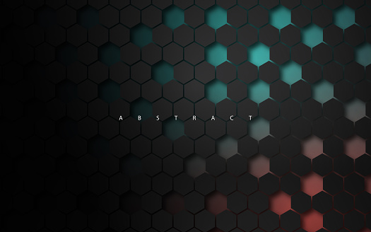 Dark technology hexagonal background. stock illustration