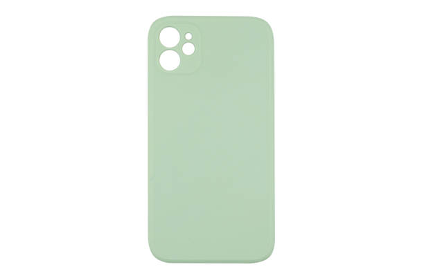 istock Mobile phone case isolated on white background. Smart phone case isolated. Blue silicone case for smartphone or phone with cutouts for the camera. 1979256399