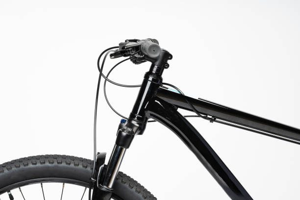 istock Black mountain bicycle isolated on white background 1979294634