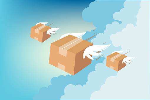 Air transportation and fast delivery service to send the products