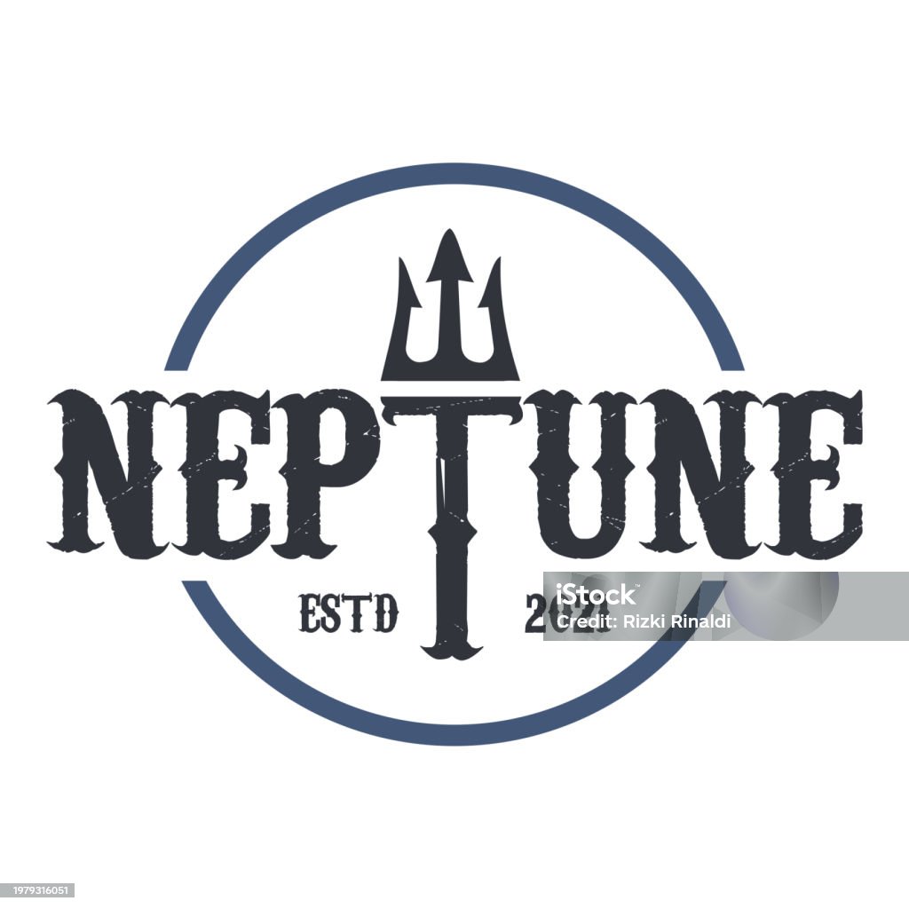Neptuno Letras Ilustración de Trident Spear Con Letra Neptuno Texto Tipo De Palabra ...