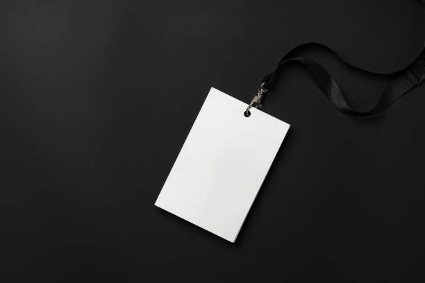 istock Blank badge mockup on black background copy space 1979329115