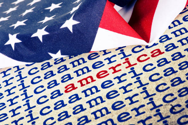 istock American flag and the word America 1979332729