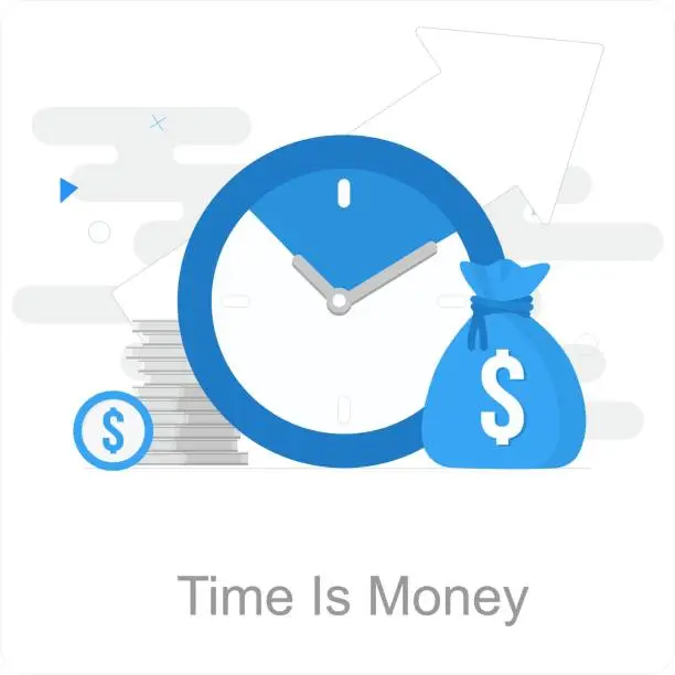 Vector illustration of Time Is Money