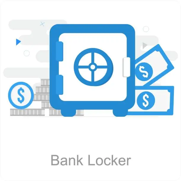 Vector illustration of Bank Locker