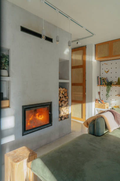 Fireplace in luxury home