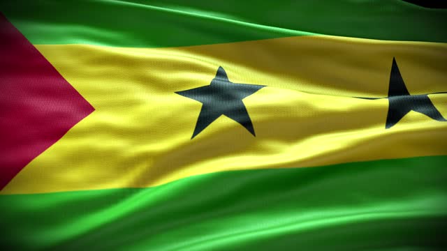 Sao Tome Flag 4K Resolution Stock Video