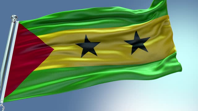 Sao Tome Flag 4K Resolution Stock Video