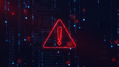 Hacking attack in Progress, Computer Alert Message, System Breach