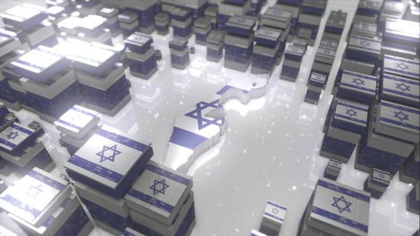 4K-Digital Israel Map stock photo