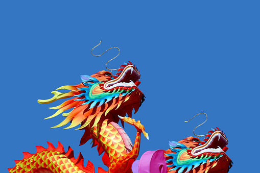 Chinese dragon image with sky backgrounds
