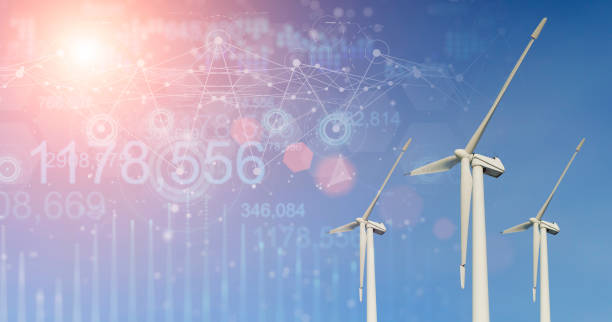 istock Wind energy and technology. Wind renewable resources and eco technologies. Green energy concept 1979446521