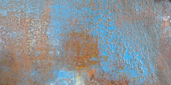 texture blue of rust on old metal surface rusty metal background oxidized by time