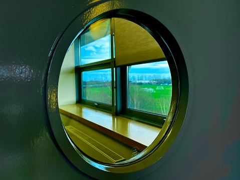 Looking through a circular window