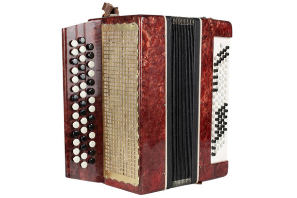 istock Small retro bayan (accordion). Folk musical instrument. 1979461444