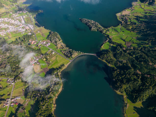 Lake seven city´s in São Miguel Island stock photo