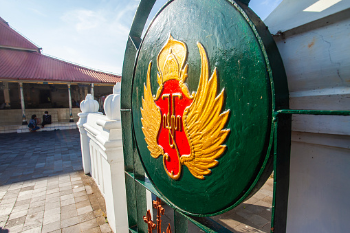 The symbol of the Sultanate of Jogja in one corner of the Gedhe Kauman Mosque near Alun-Alun Jogjakarta. The Sultanate of Jogja is one of the special regions in Indonesia.