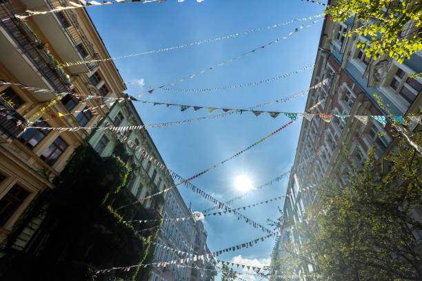 istock Berlin Street decorated with flags 1979507785