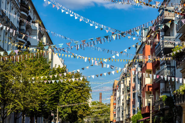 istock Berlin Street decorated with flags 1979507792