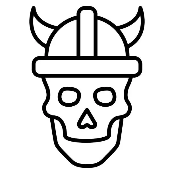Vector illustration of Viking Skull Icon