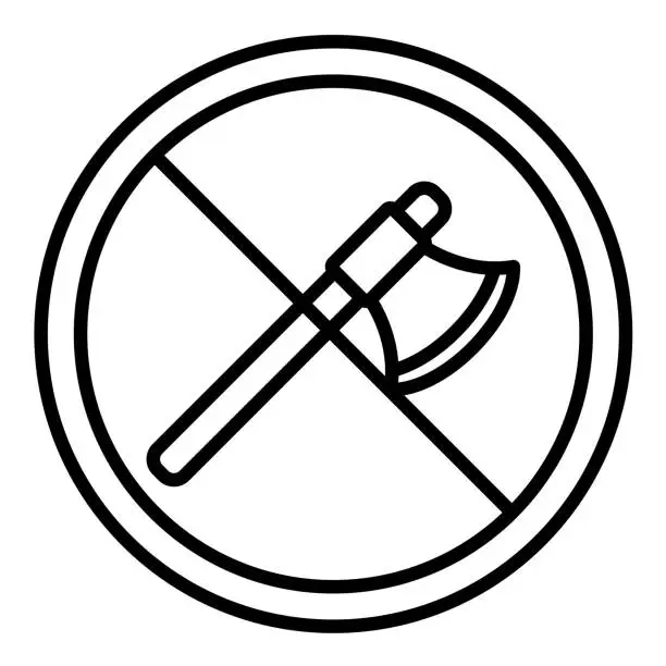 Vector illustration of Stop Deforestation Icon