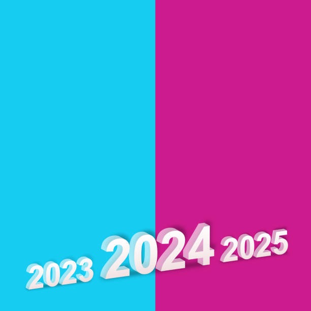 istock Year of 2024 isolated on color background 1979553697