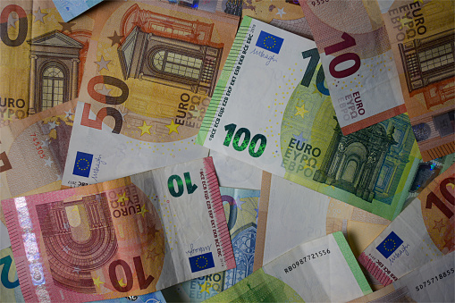 Euro banknote currency finance background