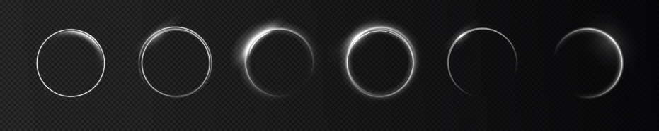 Light white circle. The energy flow tunnel. Curve light effect of white line. Abstract luxury white light vector flare semicircle and spark light effect. Luminous white circle portal. Ring line