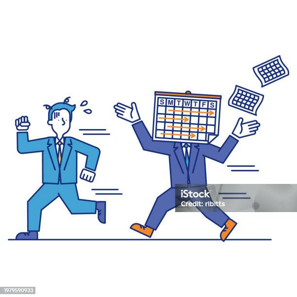 Busy Now A Busy Businessperson With A Deadline Approaching Stock Illustration ...