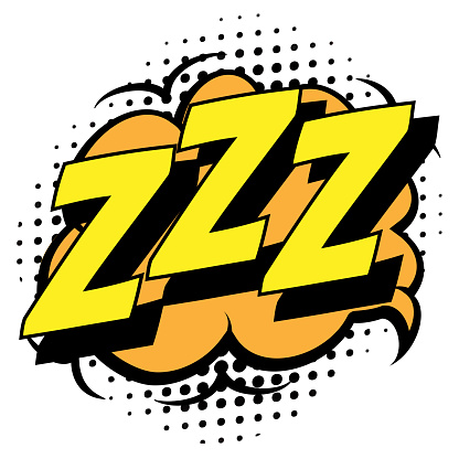 ZZZ text bubble in a comic style, signaling sleep vector 10 eps