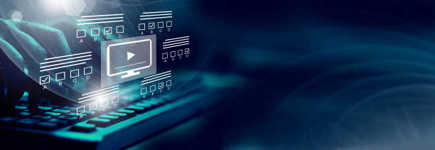 istock E-learning, education, online exam concept.Choose correct answer. Education internet online digital technology concept. 1979613081