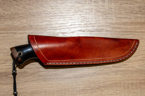 istock Close-up with a hunting knife in a leather sheath 1979619789