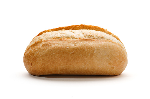 Bun, wheat bread isolated on white background