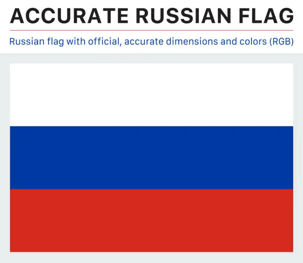 Vector illustration of Russian Flag (Official RGB Colors, Official Specifications)
